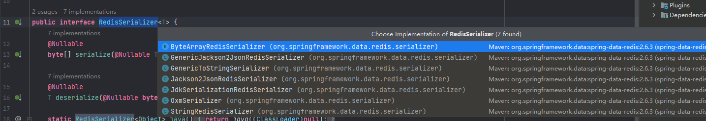 RedisSerializer的实现类